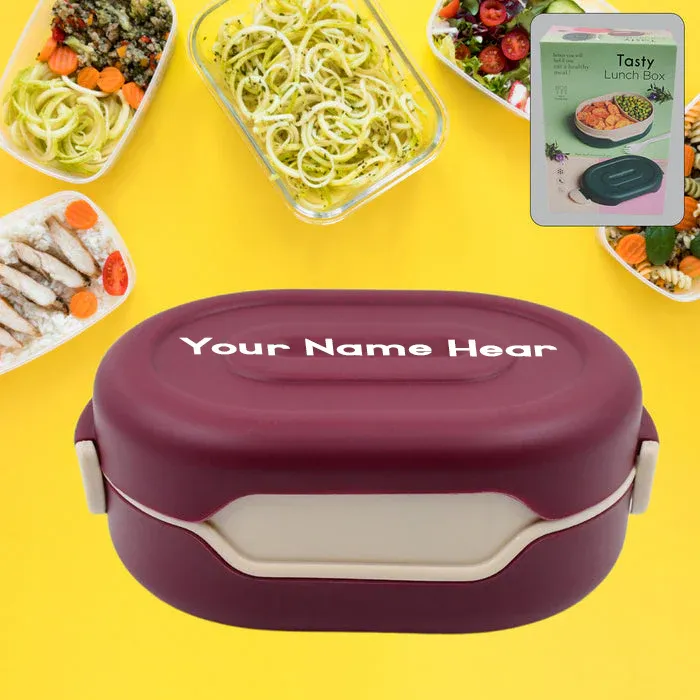 Premium Customized Airtight Food Grade Tiffin Box with 2 in 1 Spoon And 2 Compartment - Buy Online at Alikart