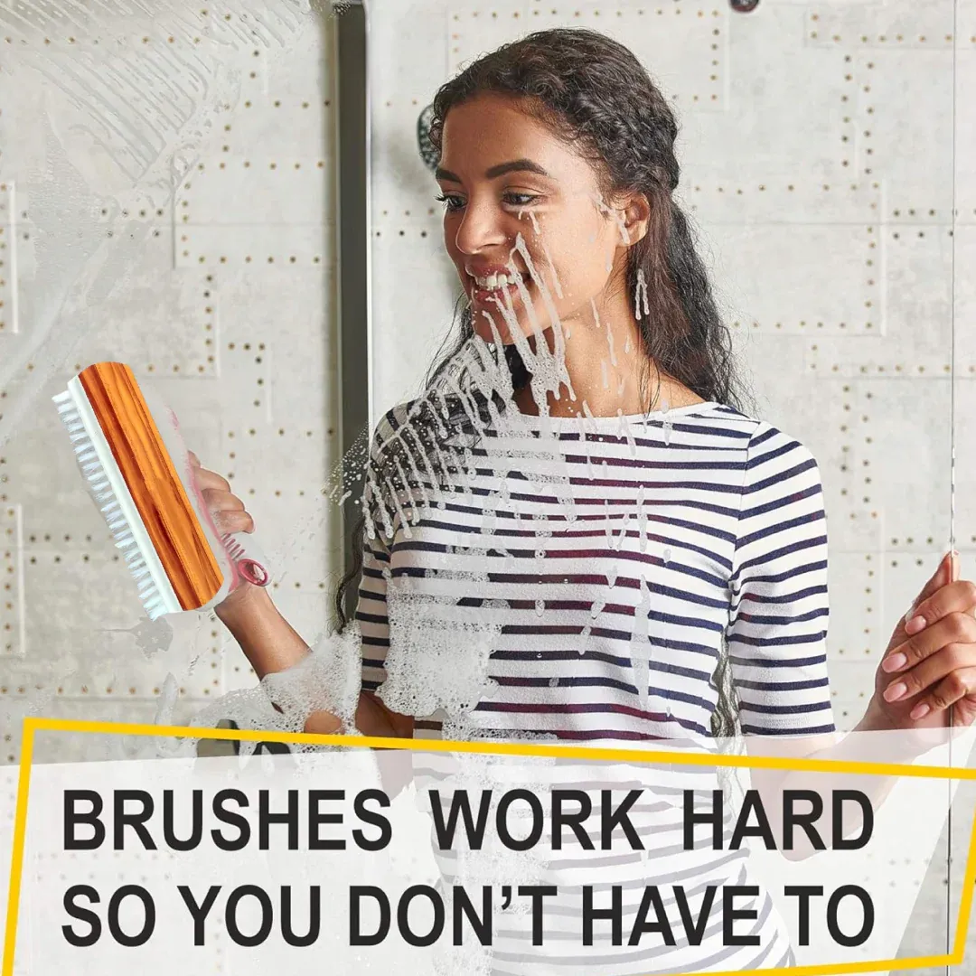 Veepee 6-Piece Washing and Cleaning Scrub Brush Set – (Multi-Color Bristles) - Detailed Feature View 1