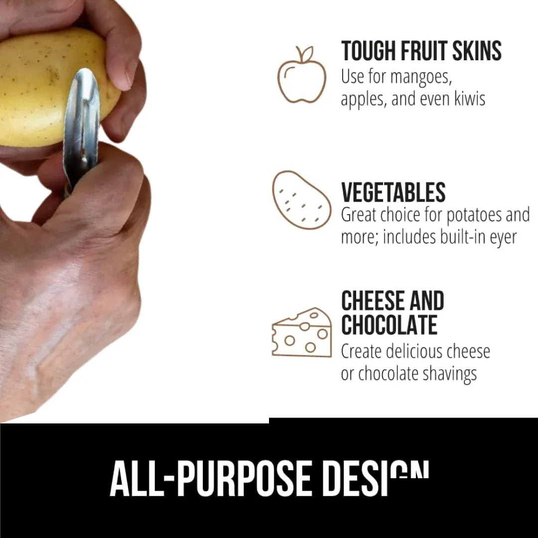 Multipurpose 2-in-1 Stainless Steel Knife & Peeler (1 Pc) - Detailed Feature View 1