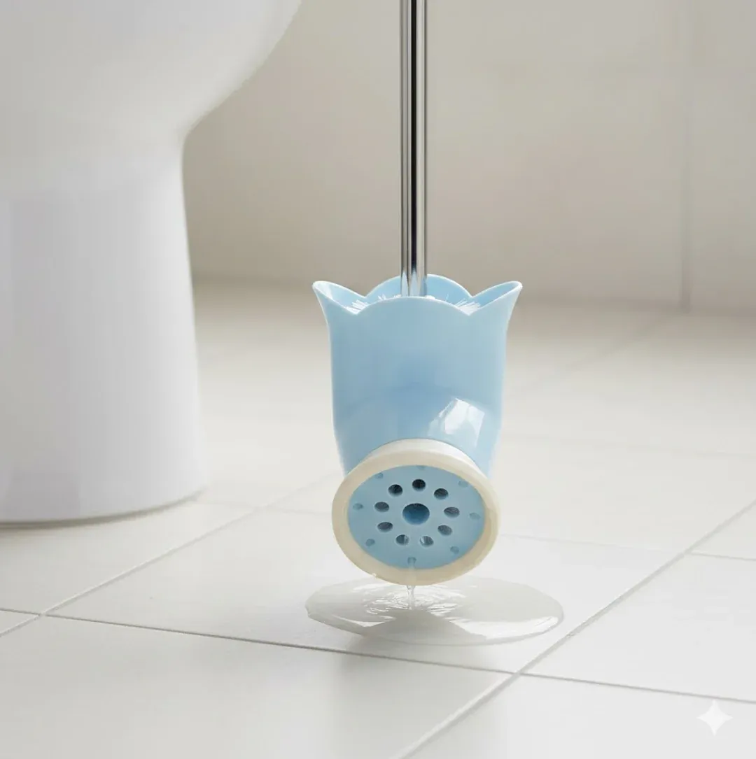 Toilet Plastic Brush with Holder Stand Western and Indian Toilet Bathroom Cleaning - Detailed Feature View 7