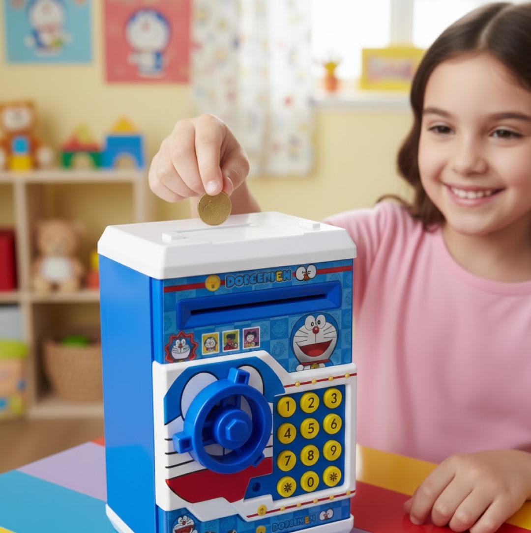 Electronic Piggy Bank ATM with Password for Kids Savings - Detailed Feature View 5
