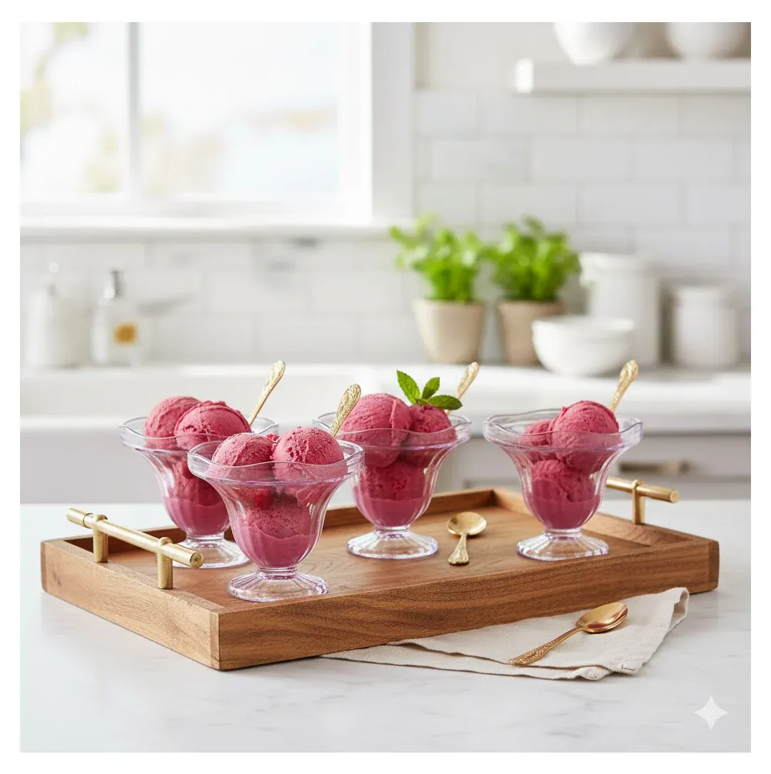 Premium Crystal Plastic Ice-Cream Bowl Set – Serving Bowls (6 Pc) - Buy Online at Alikart