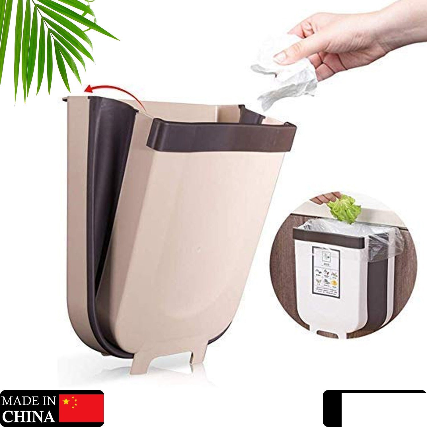 Hanging Trash Can for Kitchen Cabinet Door, Hanging Trash Holder for Bathroom Office - Detailed Feature View 1