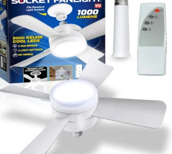 Original Cool LED Socket Fan Light 1000 Lumens 5000K Remote Controlled
