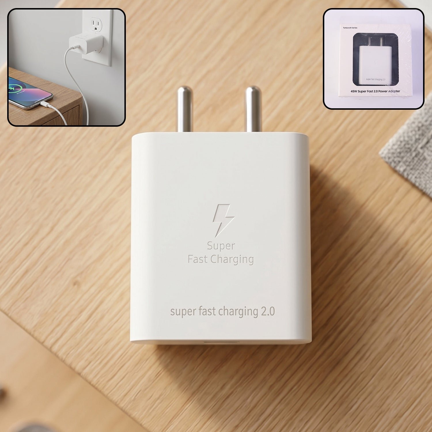 Premium 45W Super Fast 2.0 Power Adapter for Mobile Phones - Buy Online at Alikart