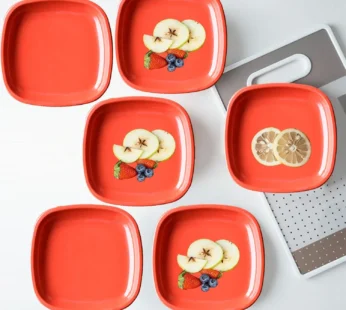 Microwave Safe Quarter Plates  Square 6 Pcs,