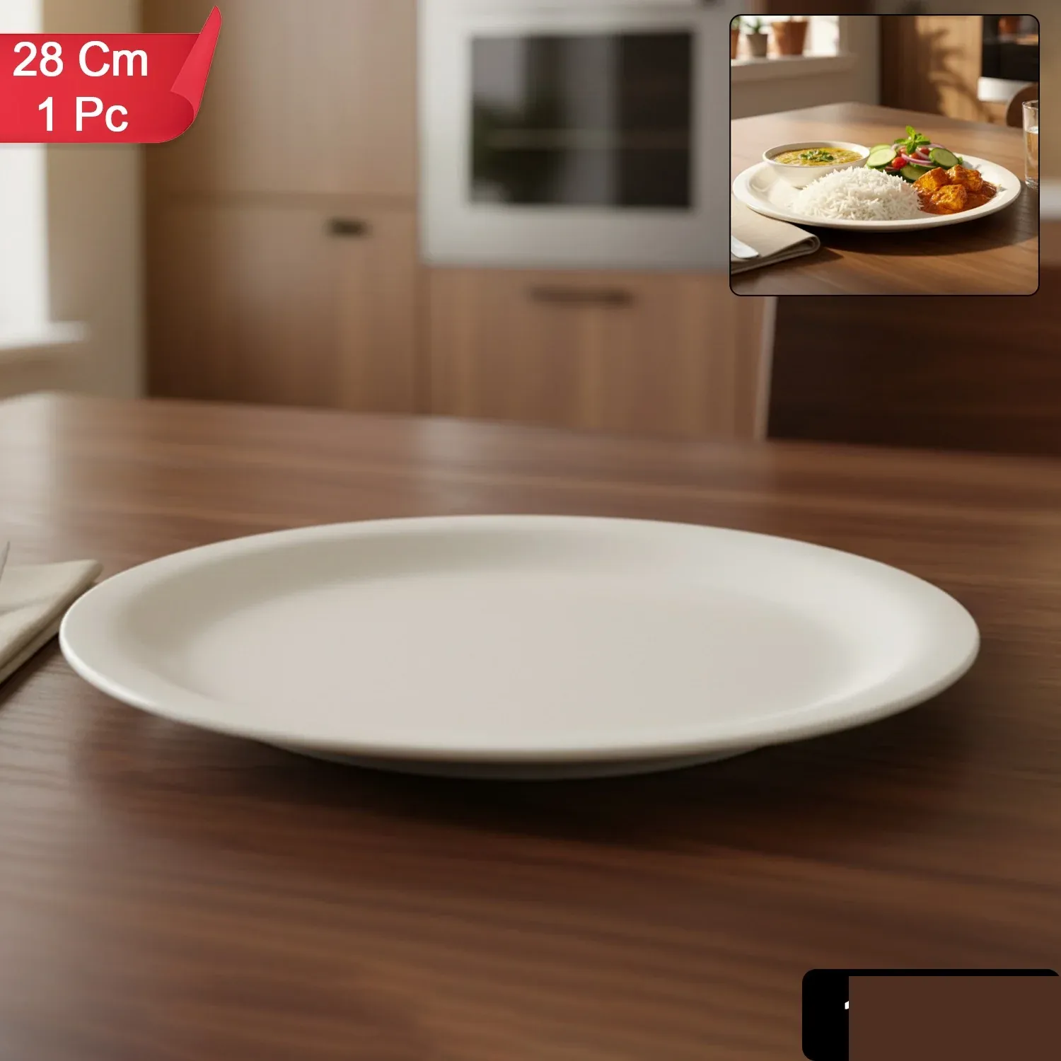 Premium Round Dinner Plate (28cm / 1 Pc) - Detailed Feature View 1