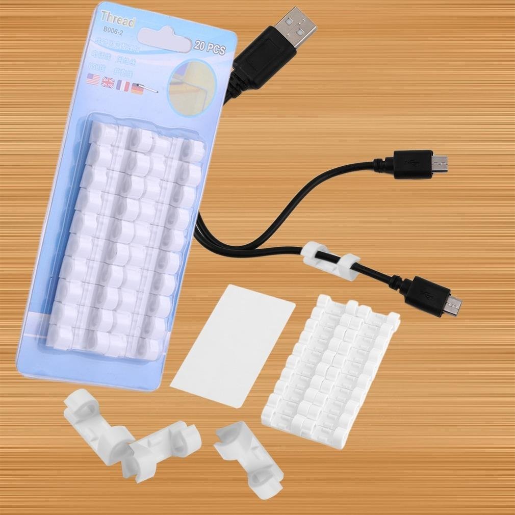 Premium Self-Adhesive Cable Clips – Round Plastic Wire Holder for Cord Management (Pack of 20) - Buy Online at Alikart