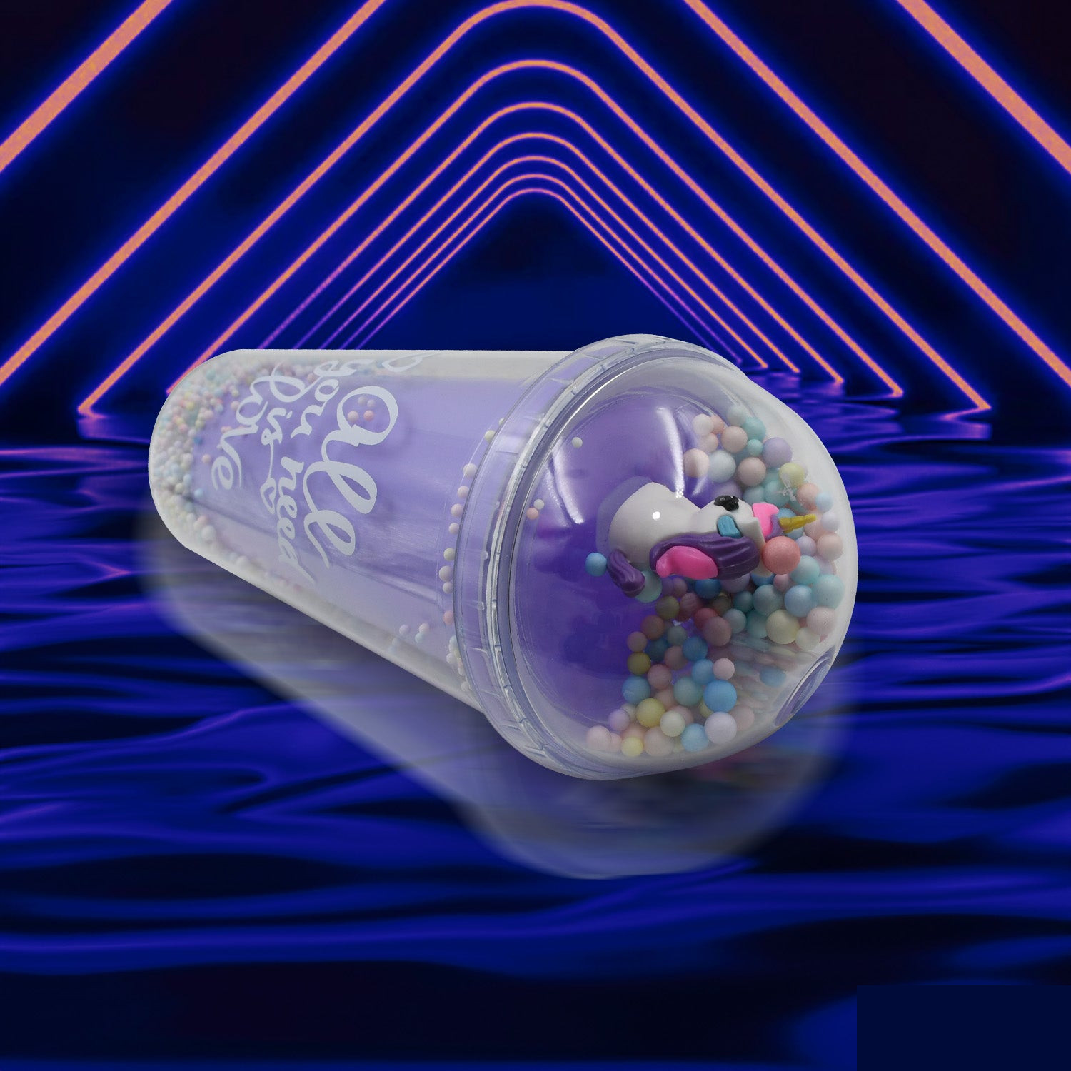 Design Printed Sipper Bottle With Toy, LED Glow Light, Double Wall Sipper Glass Water Bottle , Sipper Bottle With Straw For Girls And Kids for Boys and Girls School/Tuition/Gym (Pack of 1) - Detailed Feature View 4
