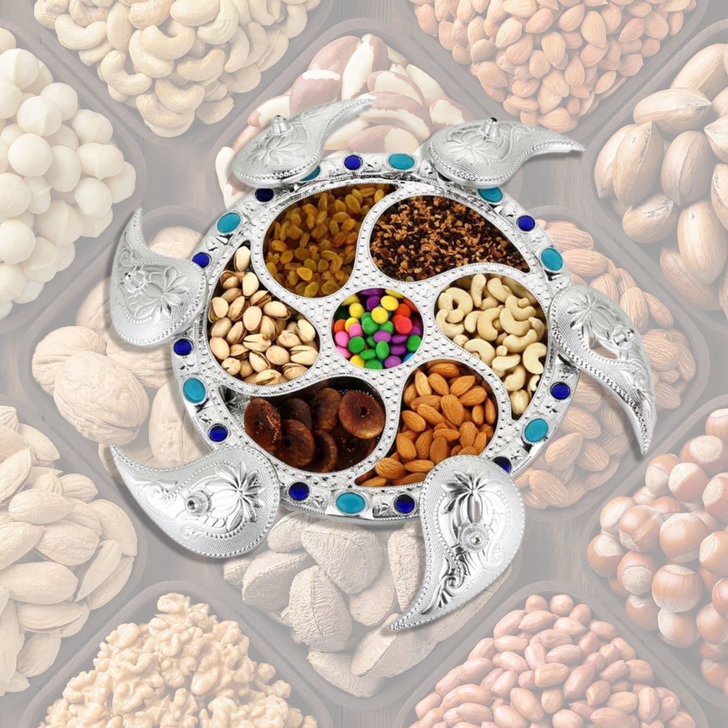Premium Multipurpose 7-Compartment Dry Fruit & Snack Storage Box - Buy Online at Alikart