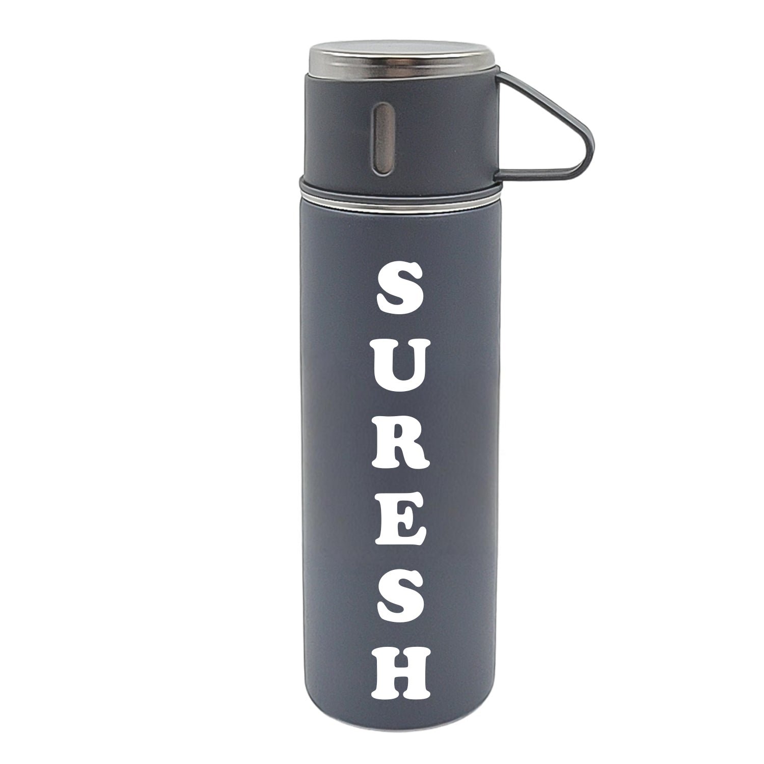Premium Customize Stainless Steel Vacuum Insulated Water Bottle with Mug (500 ML) - Buy Online at Alikart
