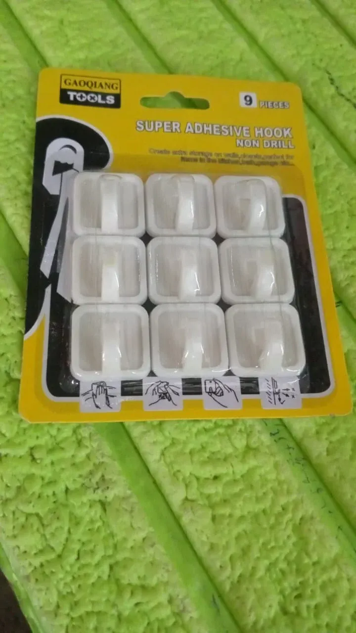 Adhesive Hooks for Wall Hanging Clothes Strong Adhesive Hooks (9 pcs Set) - Detailed Feature View 5
