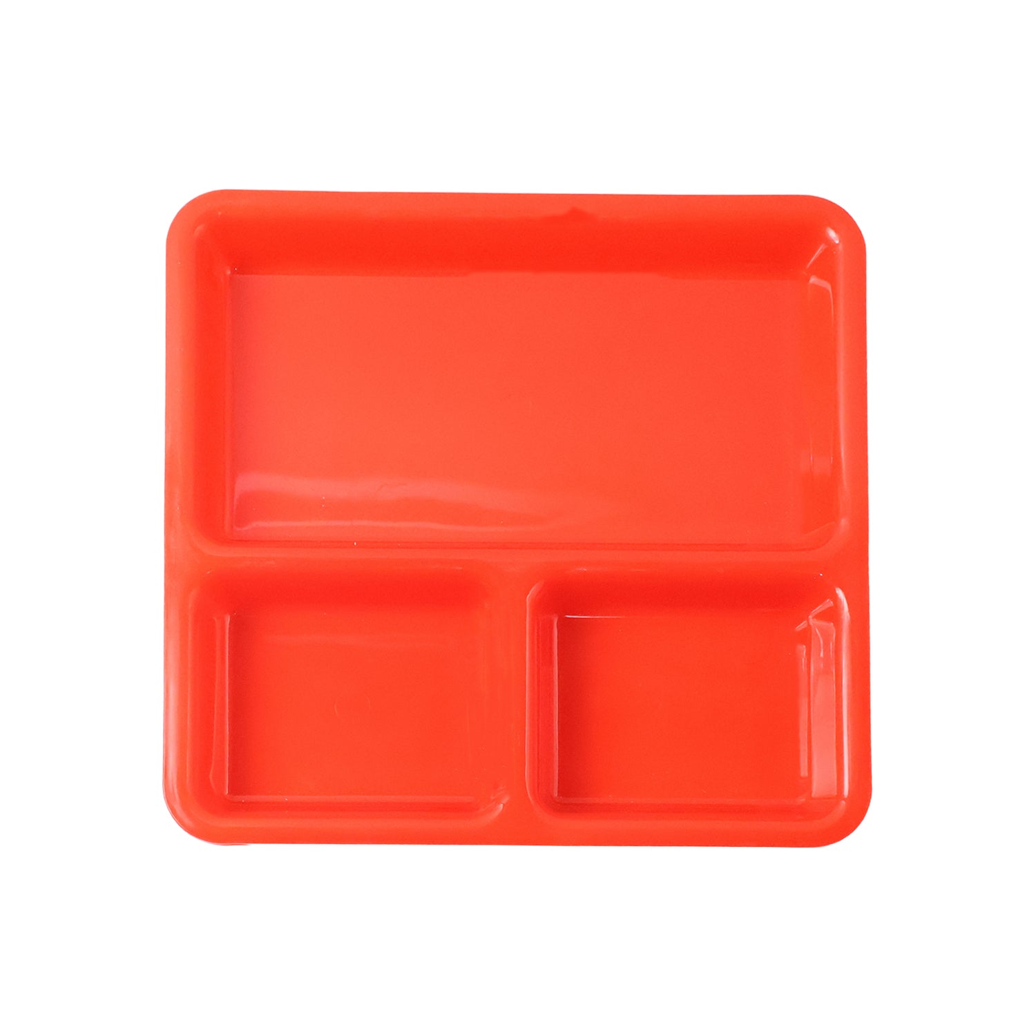 Plastic 3-Compartment Rectangular Meal Serving Tray / Plates (1 Pc) - Detailed Feature View 4