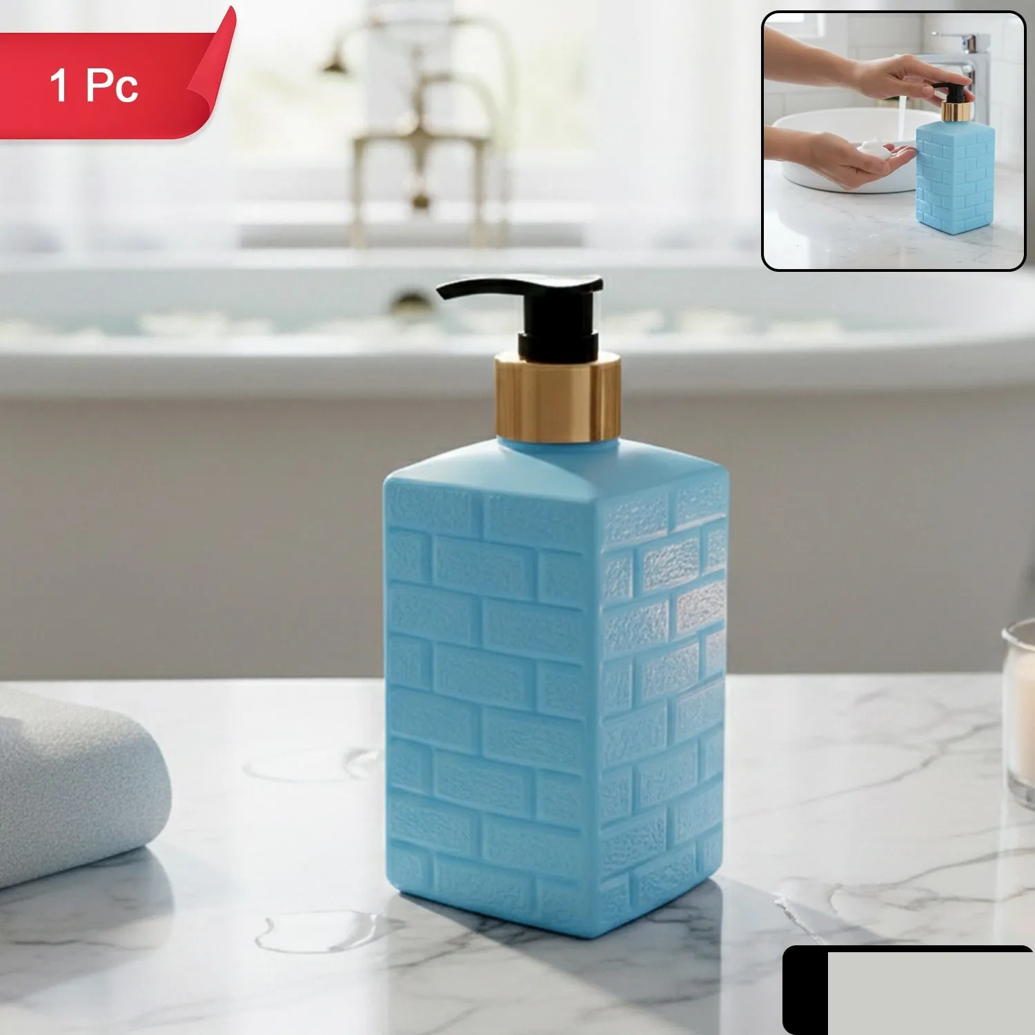 Plastic Soap Dispenser Pump Bottle (1 Pc) - Detailed Feature View 1