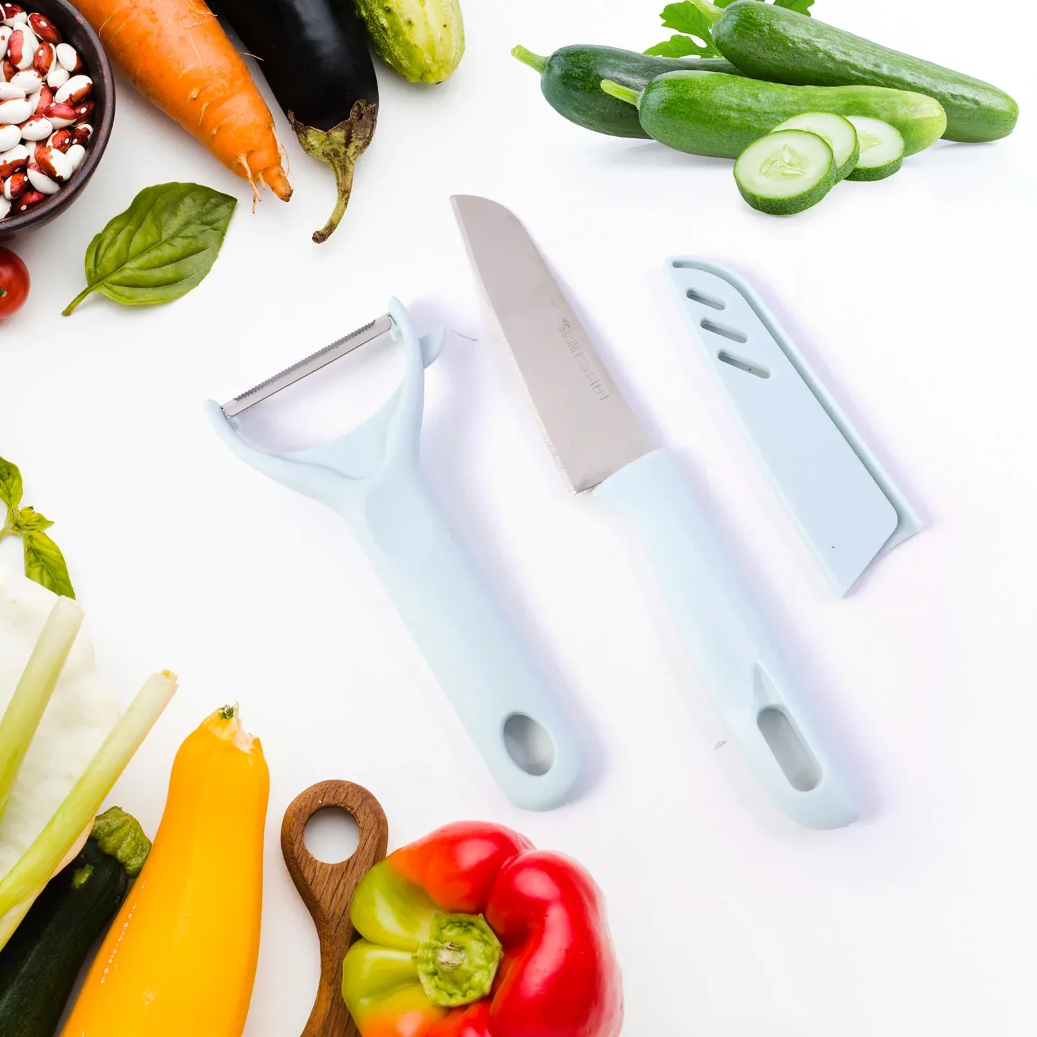 3 in 1 Kitchen Knife & Chopping Board Set (1 Set) - Detailed Feature View 3
