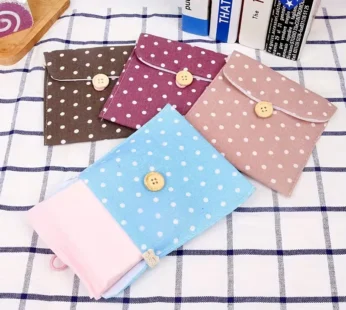 3 Pcs Sanitary Napkin Pouch – Reusable Cotton Storage Pouches for Pads & Essentials (Random color)
