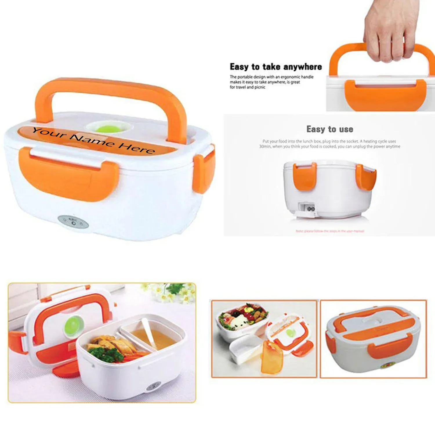 Customize Portable Electric Lunch Box – Food Warmer Tiffin with Heating - Detailed Feature View 2