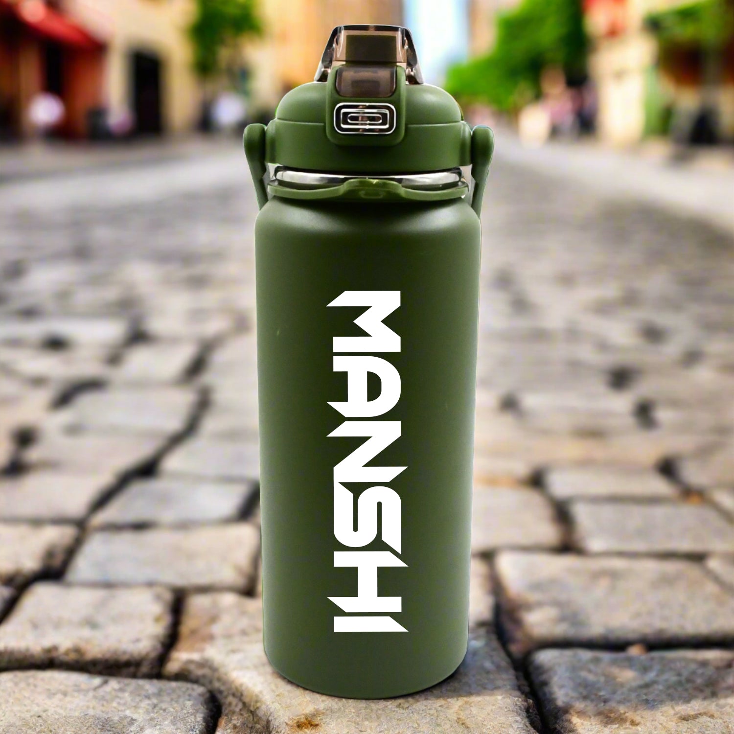 Customize Stainless Steel Water Bottle with Straw, Strap & Handle Vacuum Insulated Thermos Flask Double-Walled Coffee Thermos Flask Leak-proof Water Bottle for Sports, Fitness, Gym (1500ML) - Detailed Feature View 3