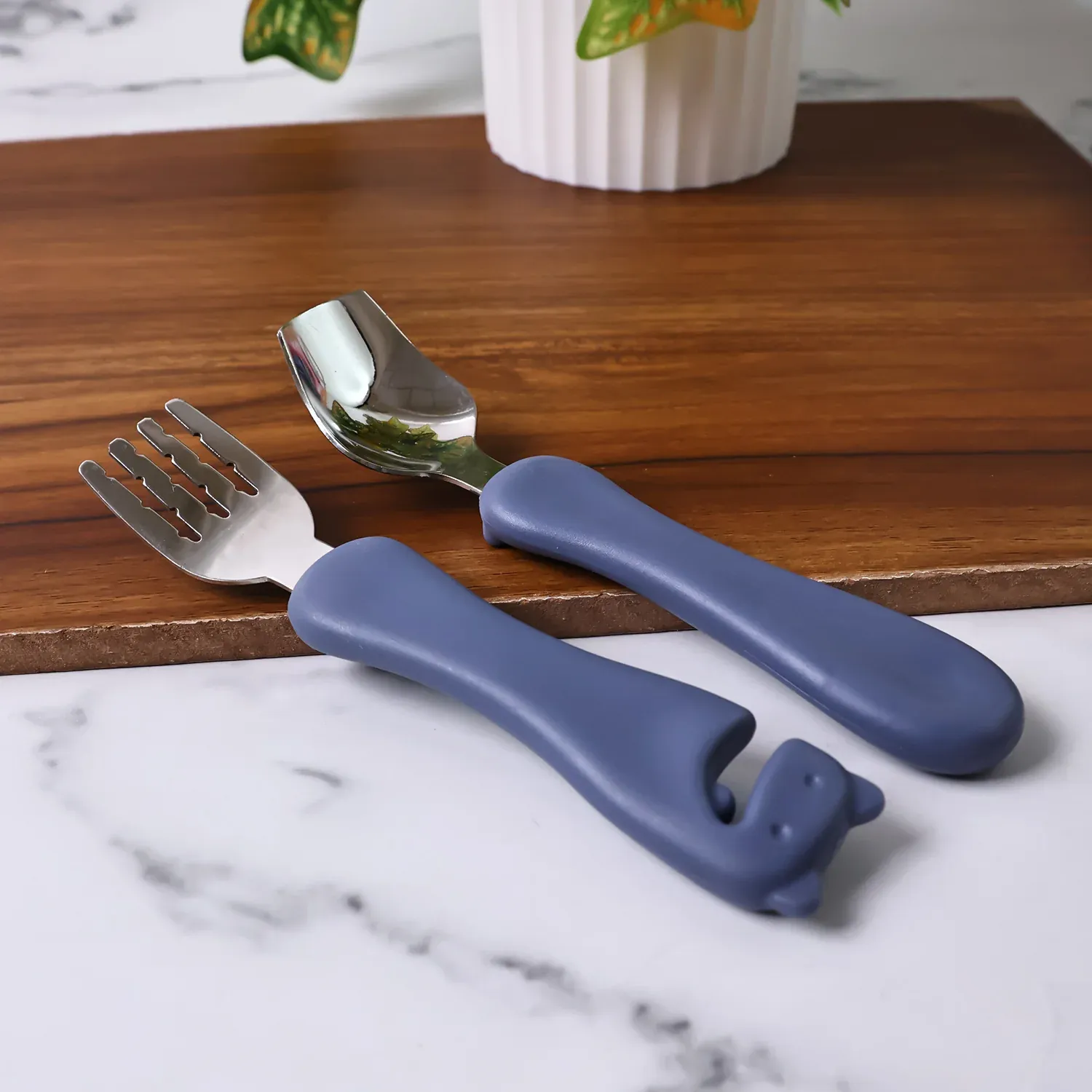 Supermom Foodie Stainless Steel Spoon & Fork (2 Pc Set) - Detailed Feature View 5