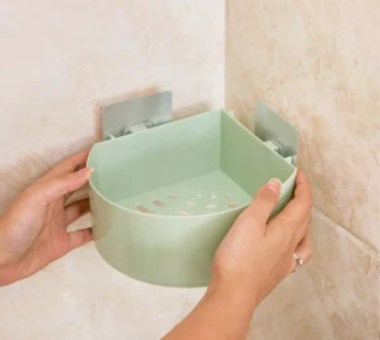 Corner Shelf Bathroom Kitchen Rack Self Adhesive Wall Mount Storage Basket