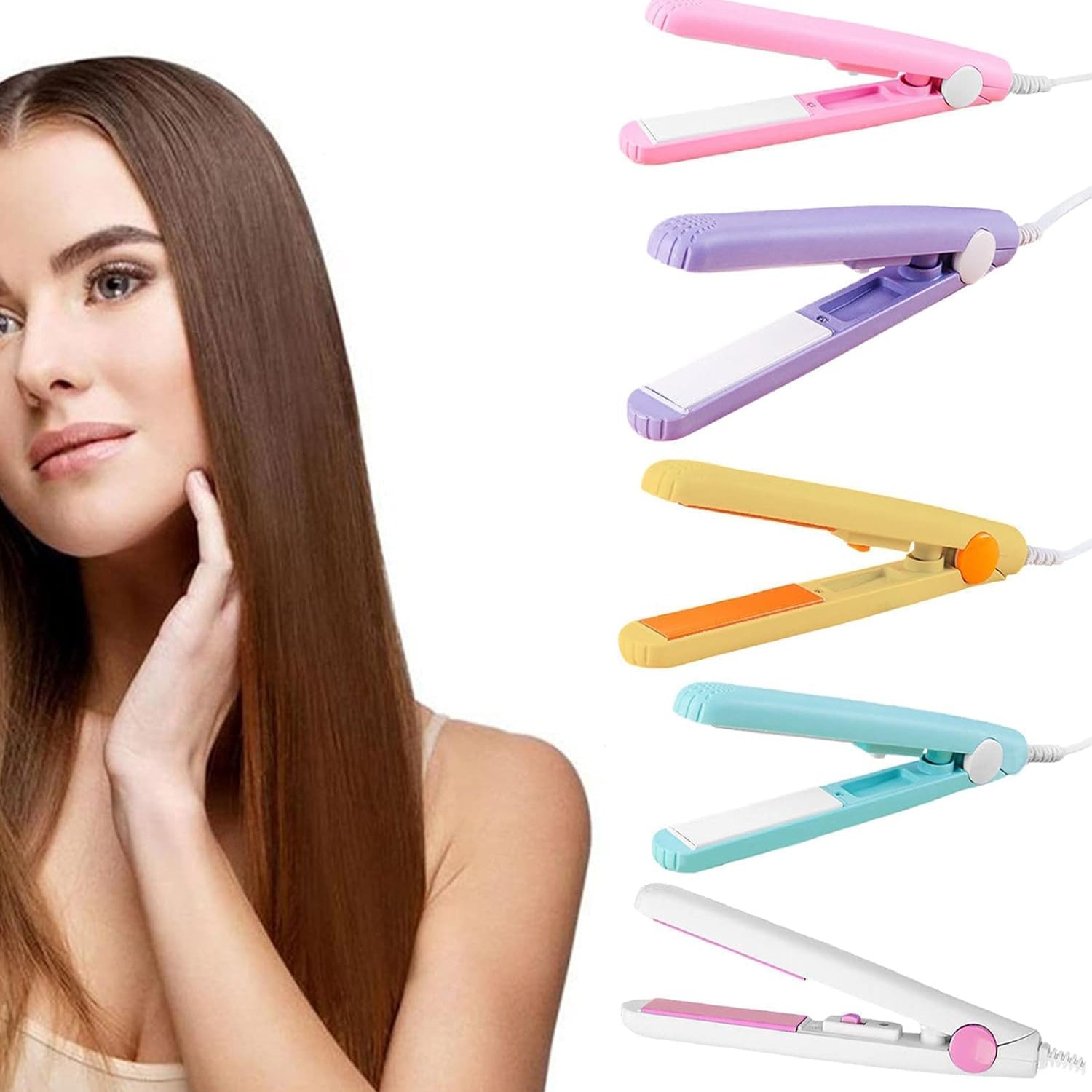 Beauty and Personal Care Professional Ceramic Plate Mini Hair Styler Straightener and Curler - Detailed Feature View 2