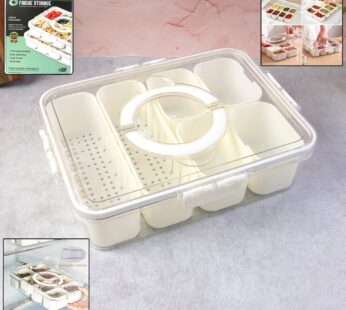 6-Compartment Fridge Storage Box with Lid