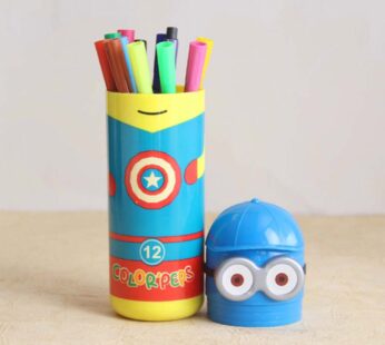 Minions Sketch Pen Set with Attractive Designed Case (Pack of 12)