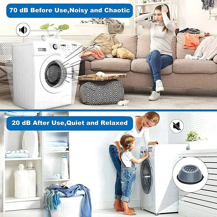 Medium Anti Vibration Pads for Appliances – 4 Pc Set | Noise & Shock Reduction | Non-Slip Pads for Washing Machine, Refrigerator & Furniture - Detailed Feature View 2