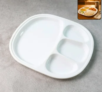 Plastic Large Compartment Dinner Plate / Thali with 4 Sections