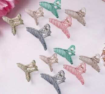 Hair Clutcher Clips (Mix Design, Multicolor / 12 Pc)