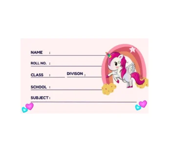 Customizable Unicorn Design School Book Labels – 24-Pack Name Stickers for Kids