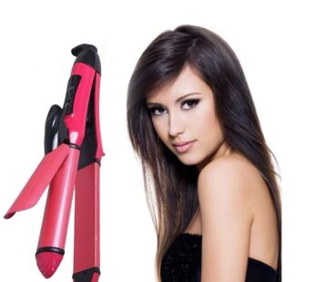 2-in-1 Hair Straightener & Curler – Heating Iron for Styling Hair & Accessories