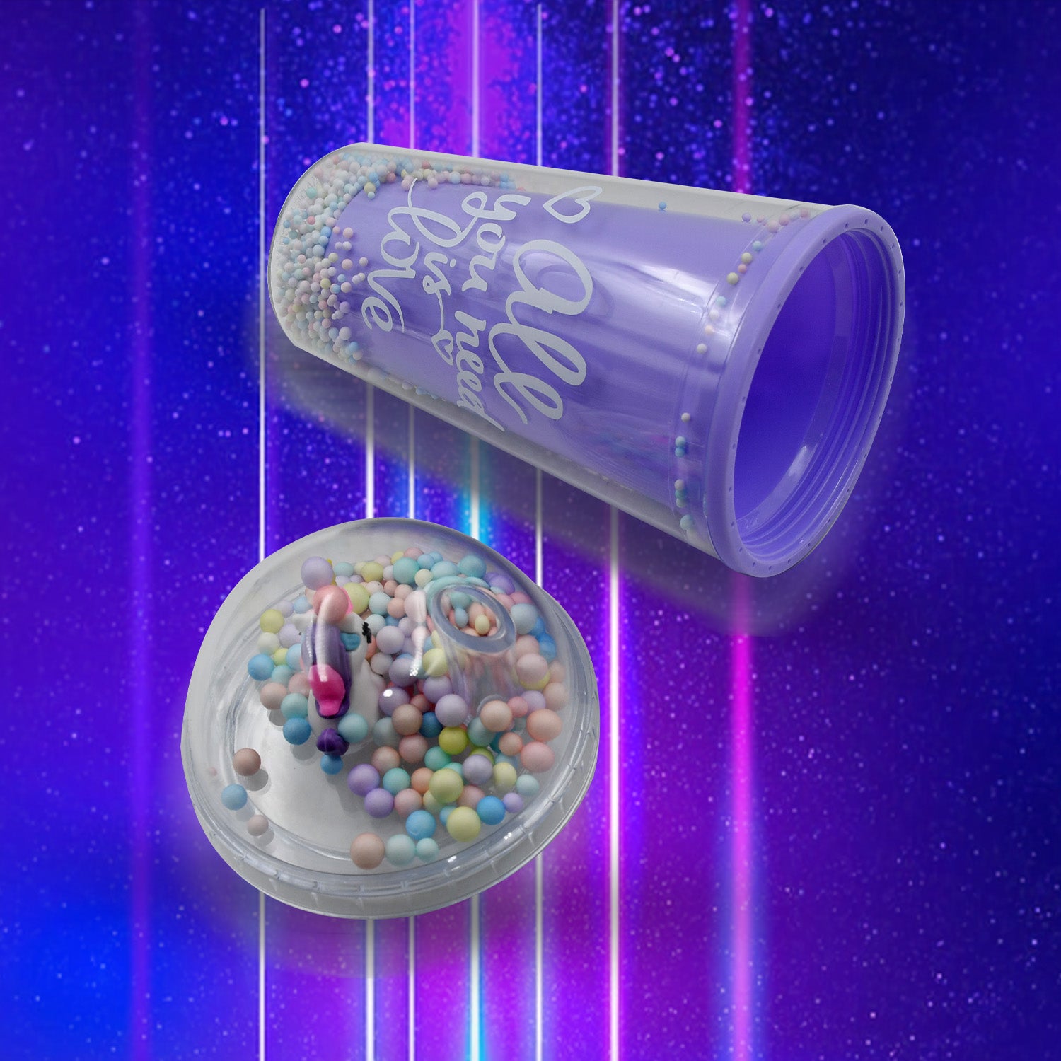 Design Printed Sipper Bottle With Toy, LED Glow Light, Double Wall Sipper Glass Water Bottle , Sipper Bottle With Straw For Girls And Kids for Boys and Girls School/Tuition/Gym (Pack of 1) - Detailed Feature View 7