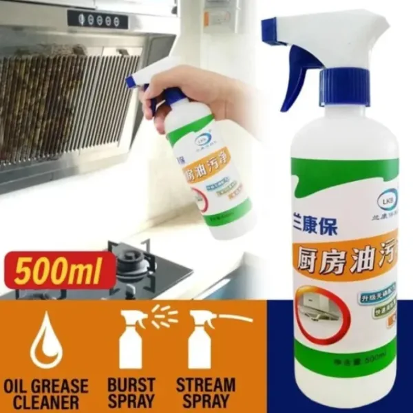 500 ml Kitchen Oil & Grease Stain Remover – Powerful Degreaser Spray for Chimney, Stove, Grill, Tiles & Floors (Pack of 1)