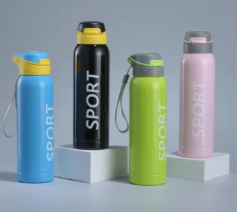 750ml Sport Stainless Steel Hot & Cold Water Bottle – Double Wall Insulated Flask for Gym, Office & Travel (Random color-Pack of 1)