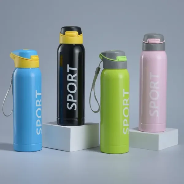 750ml Sport Stainless Steel Hot & Cold Water Bottle – Double Wall Insulated Flask for Gym, Office & Travel (Random color-Pack of 1)
