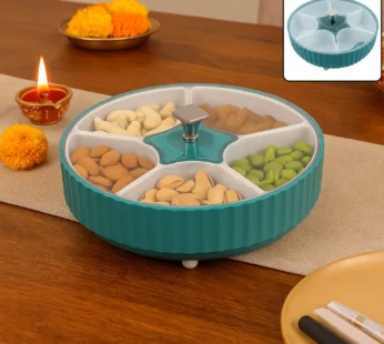 Dry Fruit & Snack Organizer: 360° Revolving Box (7 Compartments, Airtight)