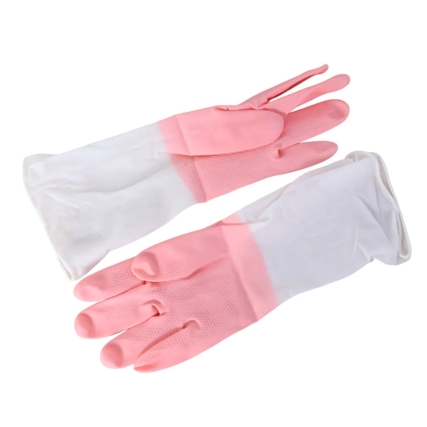 Medium Reusable Long-Cuff Household Cleaning Gloves - (1 Pair) - Detailed Feature View 9