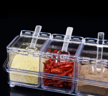 Crystal Seasoning Acrylic Box Pepper Salt Spice Rack