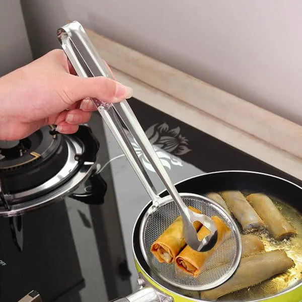 2In1 Stainless Steel Filter Spoon with Clip Food Kitchen Oil-Frying Multi-Functional - Detailed Feature View 10