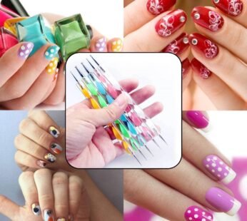 Nail Art Point Pen and Set Used by Women’s for Their Fashion Purposes (Pack of 5Pcs)