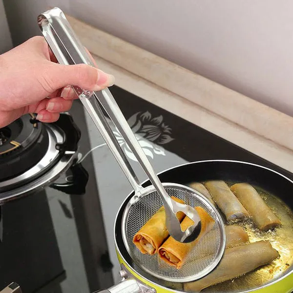 2In1 Stainless Steel Filter Spoon with Clip Food Kitchen Oil-Frying Multi-Functional - Detailed Feature View 14