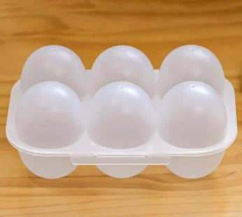 6-Grid Egg Storage Container Box – Stackable Refrigerator Egg Holder with Lid for Kitchen & Travel Use (Pack of 1)