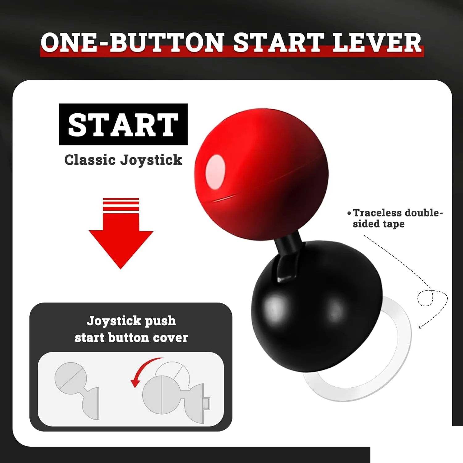 Ball-Shaped Start Button Rocker – Stylish Engine Start Cover for Car Interior Decoration - Detailed Feature View 4