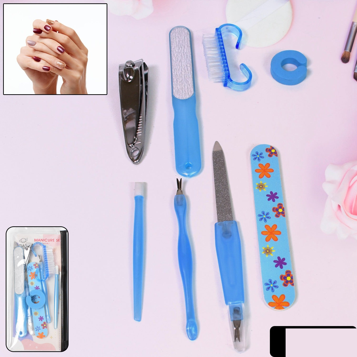 8 in 1 Manicure set Tool Kit - Detailed Feature View 1