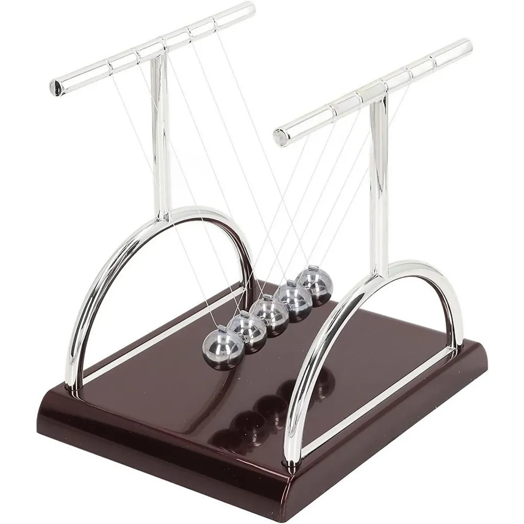 Newton Cradle Desk Toy with Metal Balls for Office Table Decoration - Detailed Feature View 2
