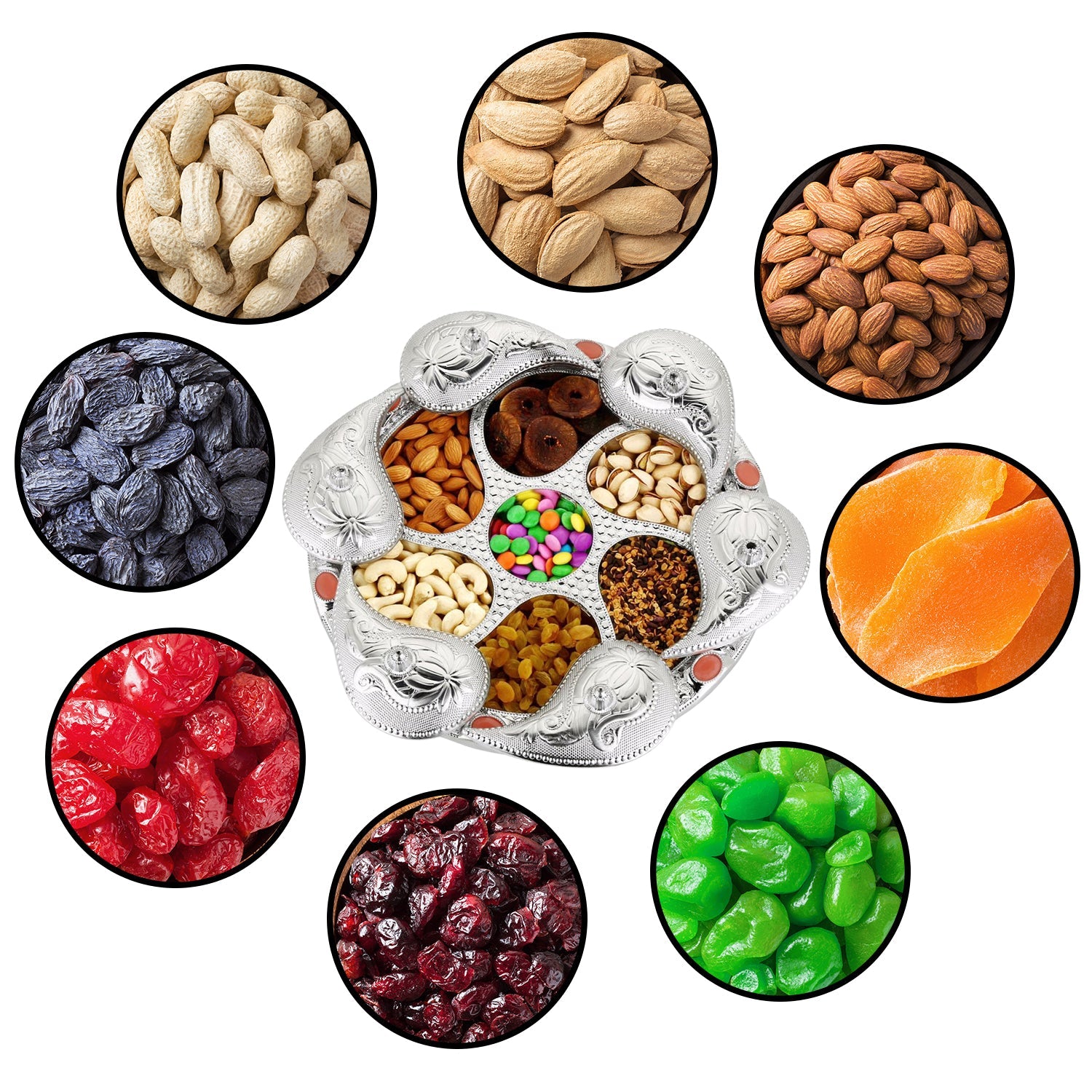 Multipurpose 7-Compartment Dry Fruit & Snack Storage Box - Detailed Feature View 2