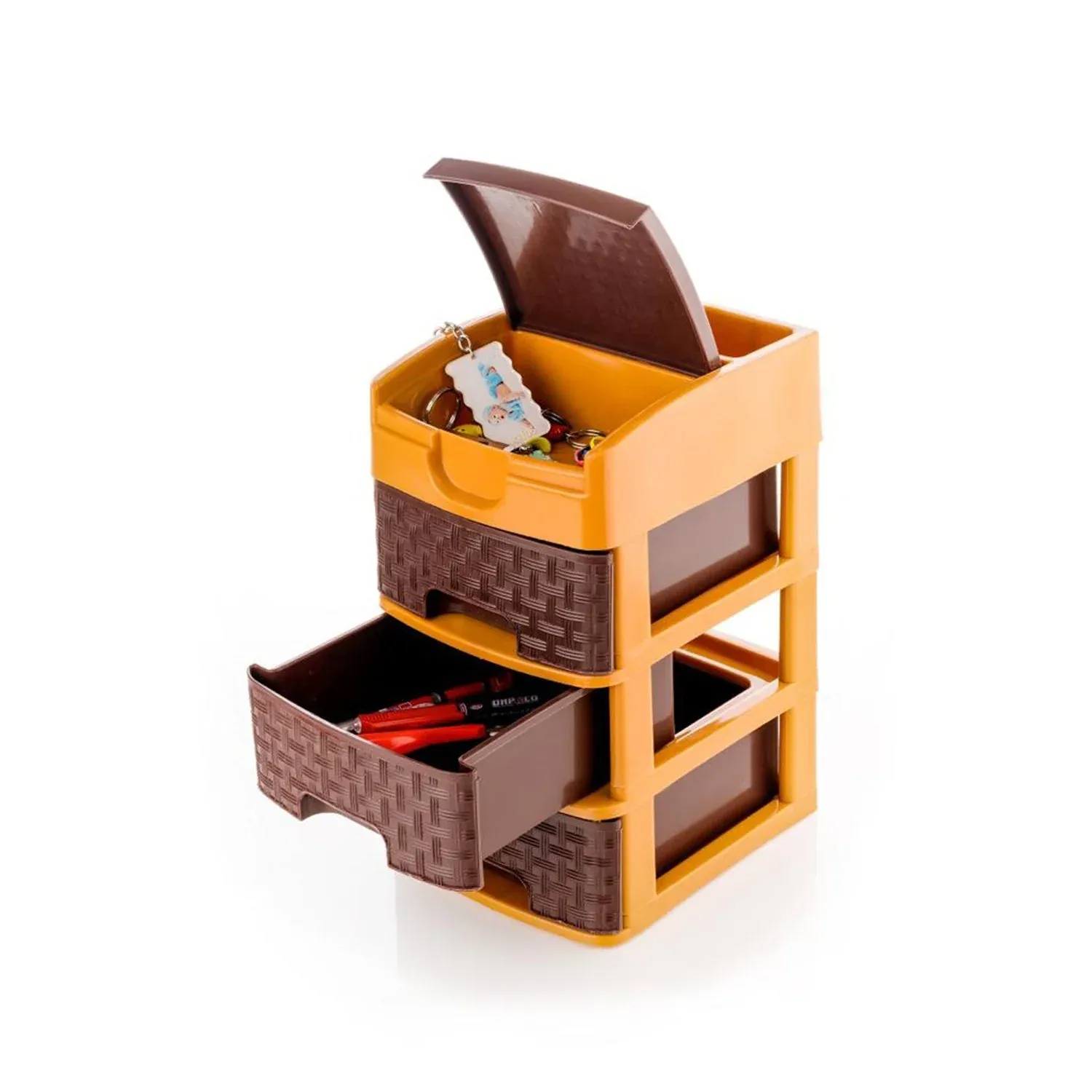 Mini 3 Layer D Storage for Household and Office Use for Storing Various Types of Items - Detailed Feature View 6