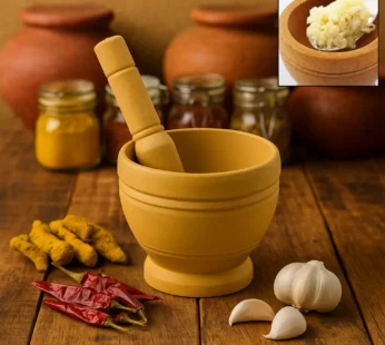Mortar and Pestle Spice Grinder – Traditional Khalbatta for Kitchen Herb