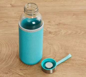 Glass Water Bottle (500 ml) With Cover